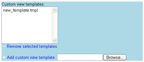 View-templates Management screen